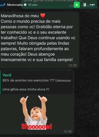 Captura de tela de depoimento real de aluno aprovado pelo Método Elite