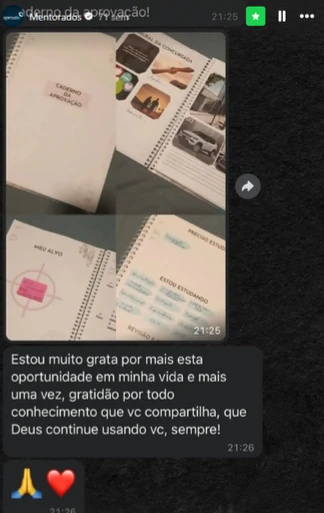 Captura de tela de depoimento real de aluno aprovado pelo Método Elite